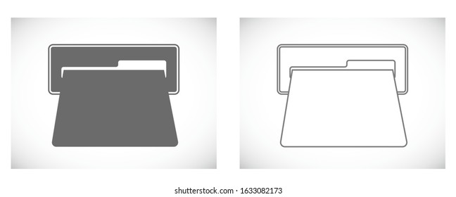 bank card slot outline icon for business