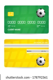 bank card with a special soccer ball design, vector,EPS10