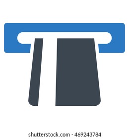 Bank Card Terminal icon. Vector style is bicolor flat iconic symbol with rounded angles, smooth blue colors, white background.