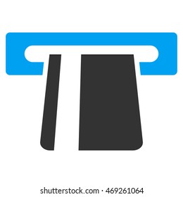 Bank Card Terminal icon. Vector style is bicolor flat iconic symbol with rounded angles, blue and gray colors, white background.