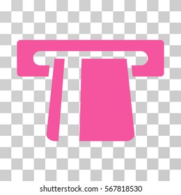 Bank Card Terminal icon. Vector illustration style is flat iconic symbol, pink color, transparent background. Designed for web and software interfaces.