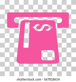 Bank Card Terminal icon. Vector illustration style is flat iconic symbol, pink color, transparent background. Designed for web and software interfaces.