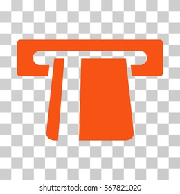 Bank Card Terminal icon. Vector illustration style is flat iconic symbol, orange color, transparent background. Designed for web and software interfaces.