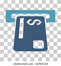 Bank Card Terminal icon. Vector illustration style is flat iconic bicolor symbol, cyan and blue colors, transparent background. Designed for web and software interfaces.