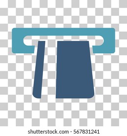 Bank Card Terminal icon. Vector illustration style is flat iconic bicolor symbol, cyan and blue colors, transparent background. Designed for web and software interfaces.