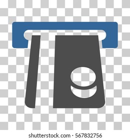 Bank Card Terminal icon. Vector illustration style is flat iconic bicolor symbol, cobalt and gray colors, transparent background. Designed for web and software interfaces.