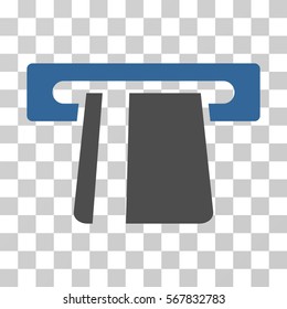 Bank Card Terminal icon. Vector illustration style is flat iconic bicolor symbol, cobalt and gray colors, transparent background. Designed for web and software interfaces.