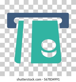 Bank Card Terminal icon. Vector illustration style is flat iconic bicolor symbol, cobalt and cyan colors, transparent background. Designed for web and software interfaces.