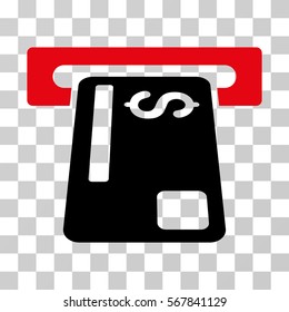 Bank Card Terminal icon. Vector illustration style is flat iconic bicolor symbol, intensive red and black colors, transparent background. Designed for web and software interfaces.