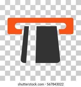 Bank Card Terminal icon. Vector illustration style is flat iconic bicolor symbol, orange and gray colors, transparent background. Designed for web and software interfaces.