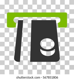 Bank Card Terminal icon. Vector illustration style is flat iconic bicolor symbol, eco green and gray colors, transparent background. Designed for web and software interfaces.