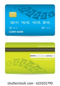bank card with tire design, vector, eps10