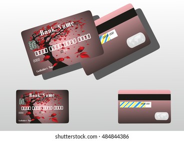 bank card with tree.vector illustration.