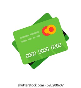 Bank card. Vector icon. Light Green