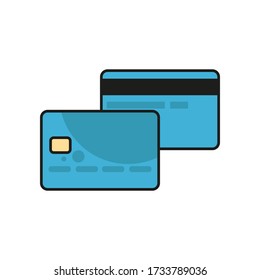 Tarjeta bancaria. Ilustración vectorial en diseño plano