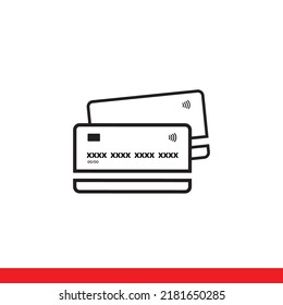 Bank card vector line icons