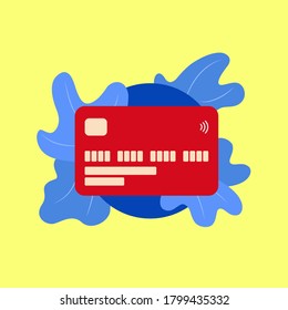 Vector de tarjeta bancaria en fondo aislado amarillo 