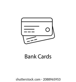 Bank Card vector outline icon for web design isolated on white background