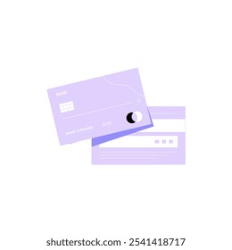 Bankkarten in einer flachen Vektorgrafik, die Finanztransaktionen, Bankdienstleistungen und digitale Zahlungen symbolisieren, einzeln auf weißem Hintergrund