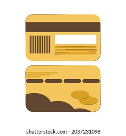 bank cards isolated on white background. Vector flat illustration. Banking, money transactions, financial services, money exchange. 