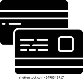 Bank Cards solid glyph vector illustration