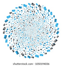 Bank Cards swirl source. Element curl designed from scattered bank cards items. Vector illustration style is flat iconic symbols.