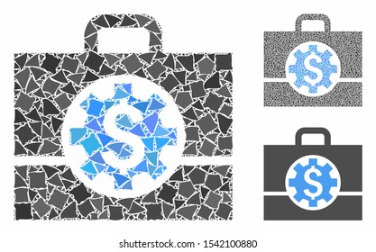 Bank career options composition of tuberous items in variable sizes and color hues, based on bank career options icon. Vector trembly items are composed into collage.