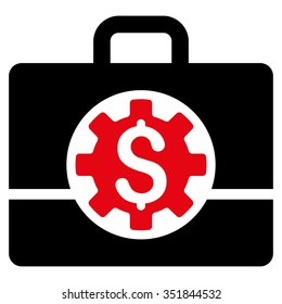 Bank Career Options vector icon. Style is bicolor flat symbol, intensive red and black colors, rounded angles, white background.