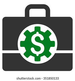 Bank Career Options vector icon. Style is bicolor flat symbol, green and gray colors, rounded angles, white background.
