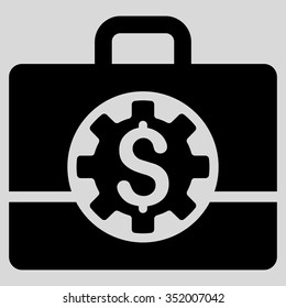 Bank Career Options vector icon. Style is flat symbol, black color, rounded angles, light gray background.