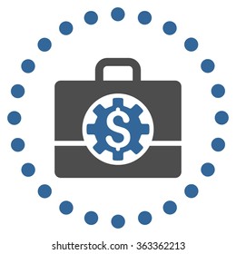 Bank Career Options vector icon. Style is bicolor flat circled symbol, cobalt and gray colors, rounded angles, white background.