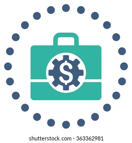 Bank Career Options vector icon. Style is bicolor flat circled symbol, cobalt and cyan colors, rounded angles, white background.