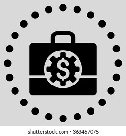 Bank Career Options vector icon. Style is flat circled symbol, black color, rounded angles, light gray background.