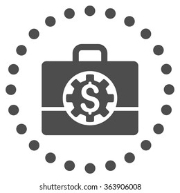 Bank Career Options vector icon. Style is flat circled symbol, gray color, rounded angles, white background.