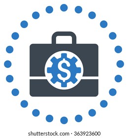 Bank Career Options vector icon. Style is bicolor flat circled symbol, smooth blue colors, rounded angles, white background.