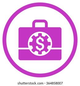 Bank Career Options vector icon. Style is flat circled symbol, violet color, rounded angles, white background.