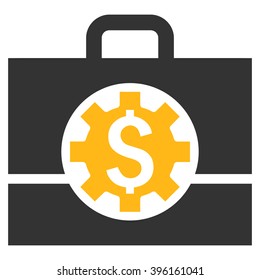 Bank Career Options vector icon. Style is flat symbol, yellow color, white background.