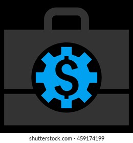 Bank Career Options vector icon. Style is flat symbol, blue color, black background.