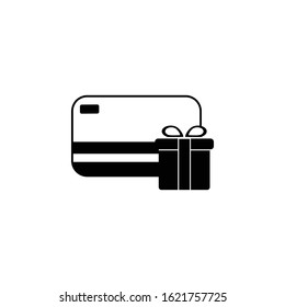 bank cart gift icon black vector illustration