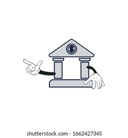 bank cartoon characters design with white background. you can use for stickers, pins, mascot or patches