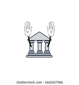 bank cartoon characters design with white background. you can use for stickers, pins, mascot or patches