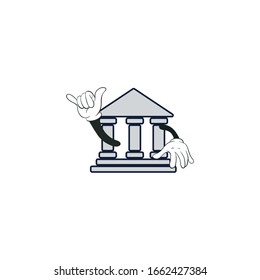 bank cartoon characters design with white background. you can use for stickers, pins, mascot or patches