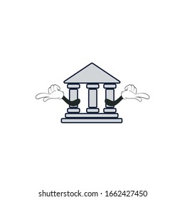 bank cartoon characters design with white background. you can use for stickers, pins, mascot or patches