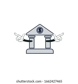 bank cartoon characters design with white background. you can use for stickers, pins, mascot or patches