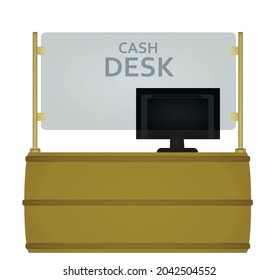 Bank cash desk. vector illustration
