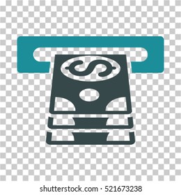 Bank Cashpoint icon. Vector pictograph style is a flat symbol, color, chess transparent background. Designed for software and web interface toolbars and menus.