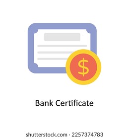 Bank Certificate vector Flat Icons. Simple stock illustration stock illustration