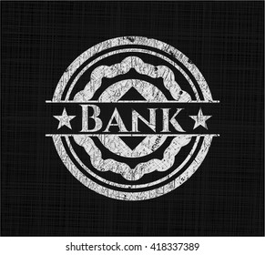 Bank chalkboard emblem written on a blackboard