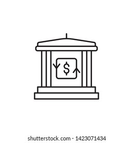 bank, change icon. Simple thin line, outline vector of Saving money icons for UI and UX, website or mobile application