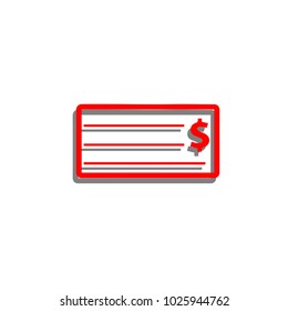 Bank check. 3D icon